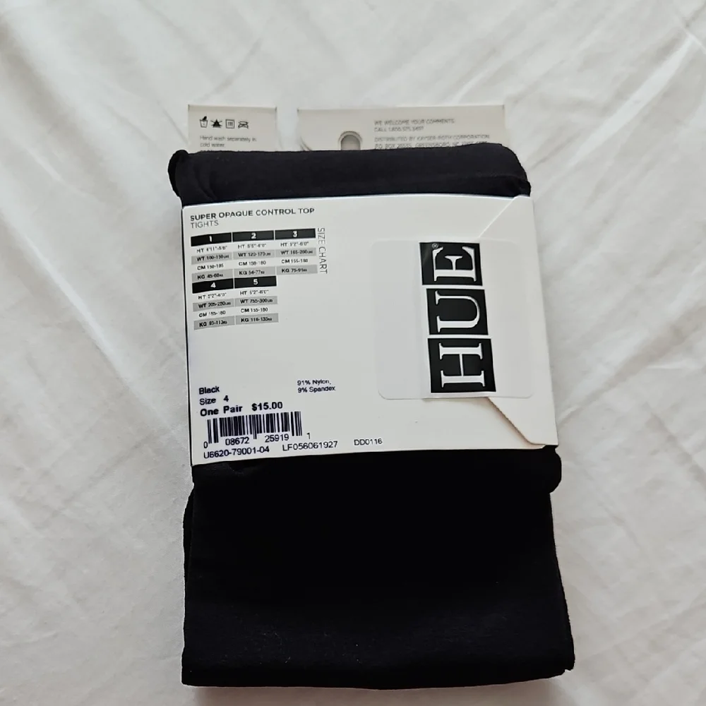🆕️ HUE Super Opaque Control Top Tights Size 4